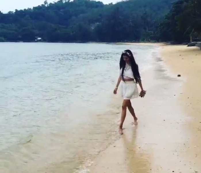 Lamitta Frangieh in Thailand with her husband 